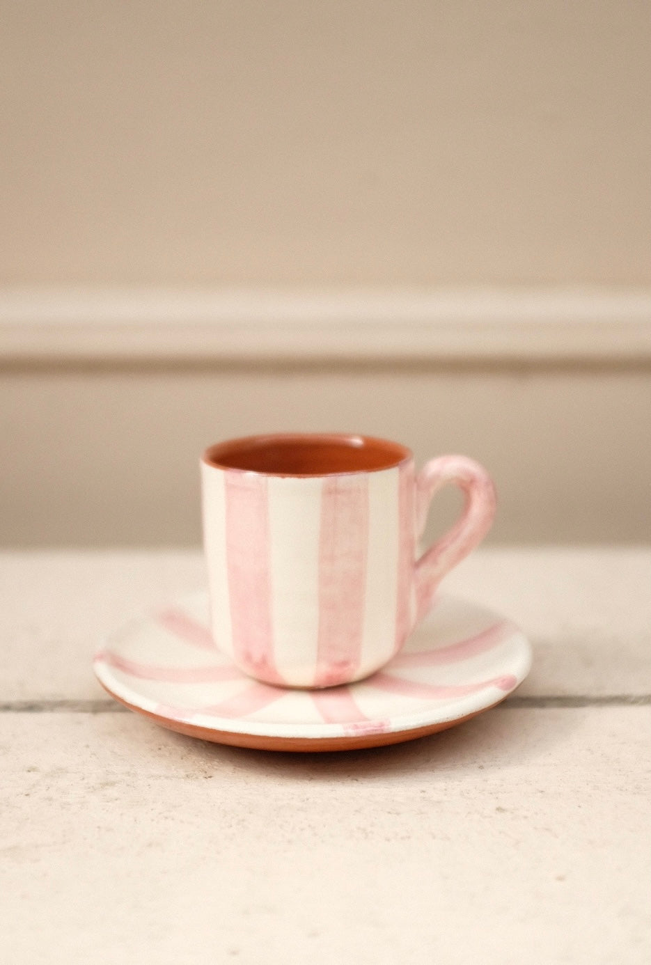 Espresso Cup and Saucer Bold Stripe - Pink