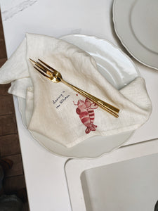 Lobster Lovers & Cherry Cherie - Set of Two Linen Napkins