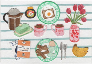 Mimi Dickson - La Vaisselle Breakfast, Greetings Card